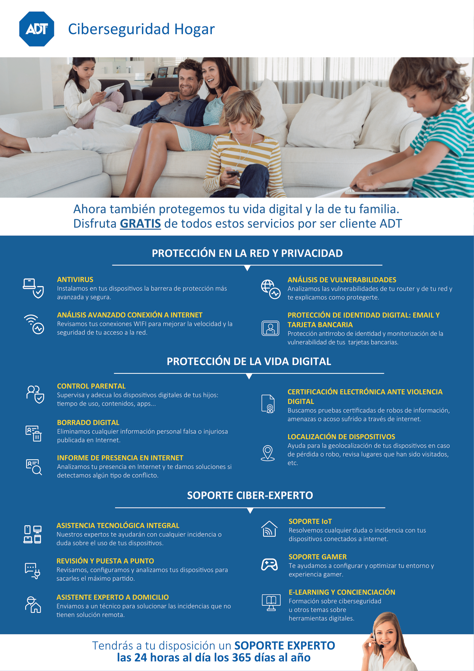 Ciberseguridad Hogar ADT - Protección digital gratuita para toda la familia